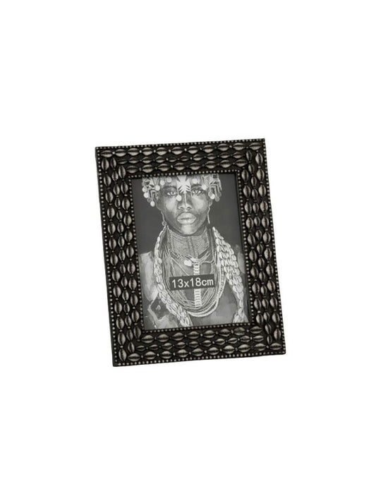 DECORATION Cadre photo coquillages Noir