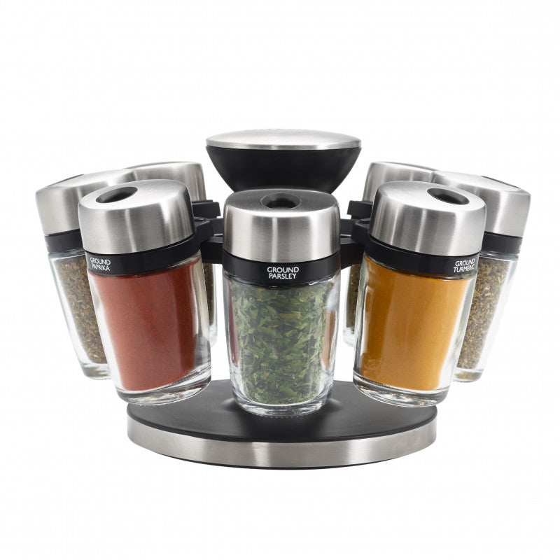 EN CUISINE Carrousel à épices 8 pots couvercle en acier