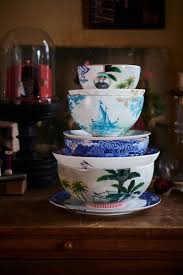 A TABLE Saladier HERITAGE Bateau Vert d'eau en porcelaine 18CM