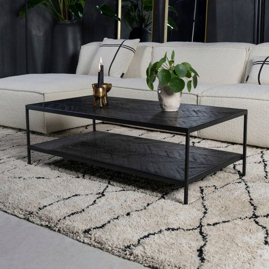 AMEUBLEMENT Console KNOXVILLE Métal/support Teck noir