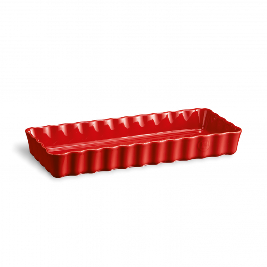 AU FOUR Plat long rectangulaire Grand cru Rouge en céramique