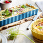 AU FOUR Long plat à tarte Bleu Calanque en céramique