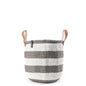 ACCESSOIRE Panier de marché Kiondo Anses courtes Rayures Gris chaud M