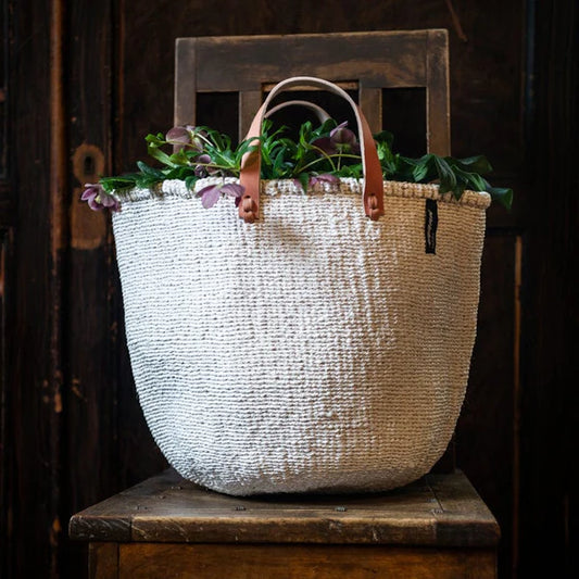 ACCESSOIRE Panier de marché Kiondo Anses courtes Blanc M