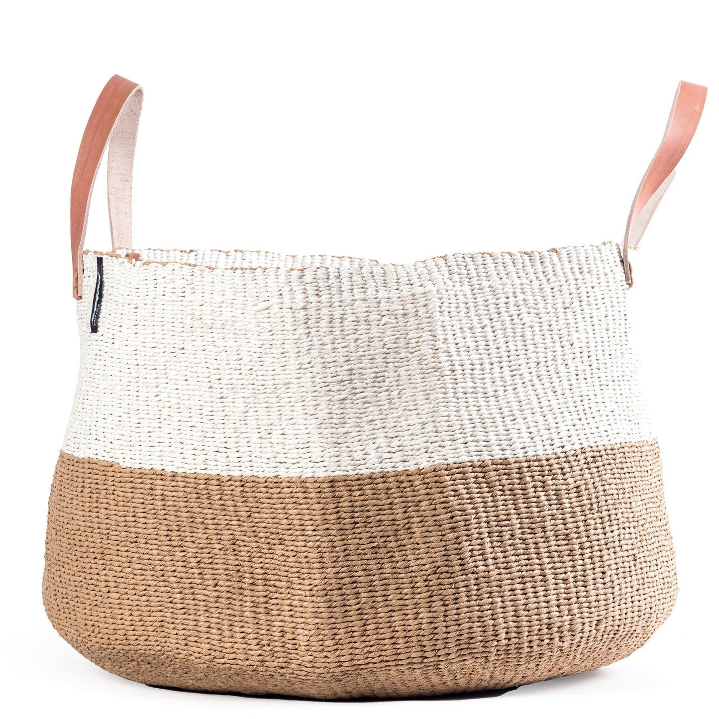 ACCESSOIRE Panier de Sol  Kiondo Anses courtes Duo Blanc et marron XXL