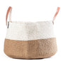 ACCESSOIRE Panier de Sol  Kiondo Anses courtes Duo Blanc et marron XXL