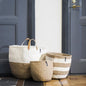 ACCESSOIRE Panier de marché Kiondo Anses courtes Duo Blanc et brun L