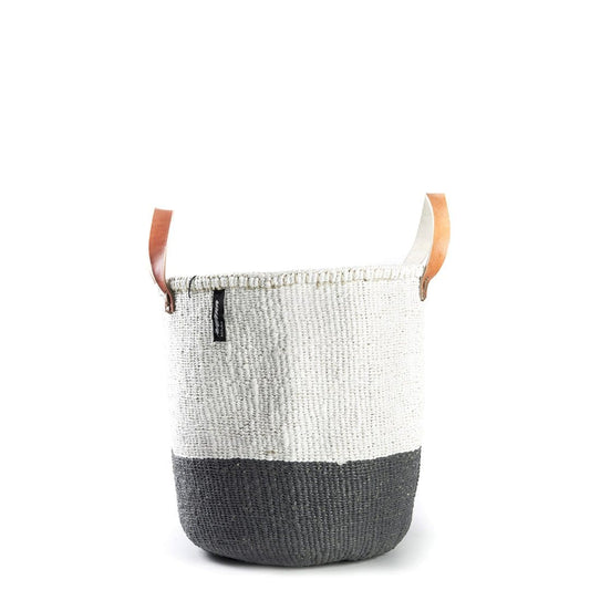 ACCESSOIRE Panier de marché Kiondo Anses courtes Duo Blanc et gris M