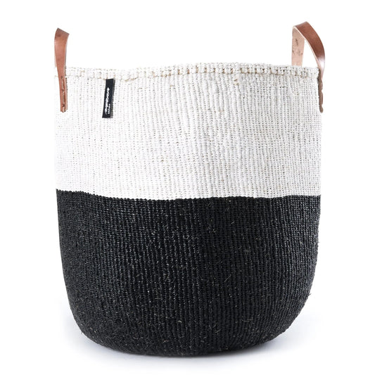 ACCESSOIRE Panier de marché Kiondo Anses courtes Duo Noir et Blanc L