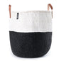 ACCESSOIRE Panier de marché Kiondo Anses courtes Duo Noir et Blanc L