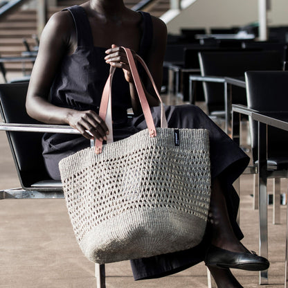 ACCESSOIRE Panier Kiondo Porté à l'épaule Tissage ouvert Gris clair L