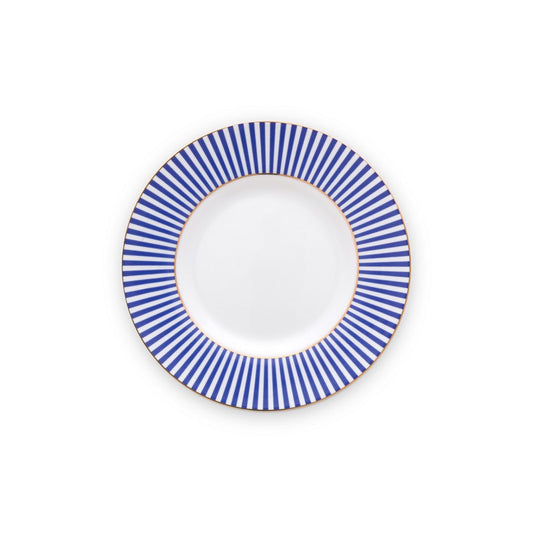 A TABLE  Assiette petit four ROYAL STRIPES en porcelaine