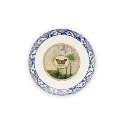 A TABLE  Assiette plate Héritage Papillon bleu en porcelaine