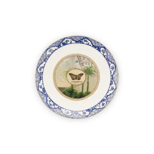 A TABLE  Assiette plate Héritage Papillon bleu en porcelaine