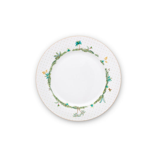 A TABLE Assiette plate Jolie Pois Or en porcelaine