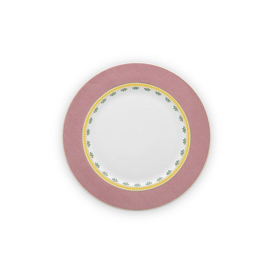 A TABLE Assiette plate LA MAJORELLE Rose en porcelaine