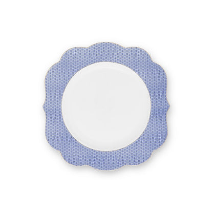 A TABLE  Assiette plate ROYAL YERSKE Bleu en porcelaine