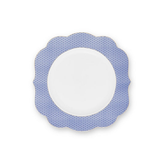 A TABLE  Assiette plate ROYAL YERSKE Bleu en porcelaine