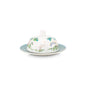 A TABLE Beurrier JOLIE Pois Or en porcelaine