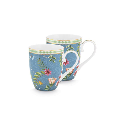 A TABLE Coffret 2 Grands Mugs LA MAJORELLE Bleu en porcelaine