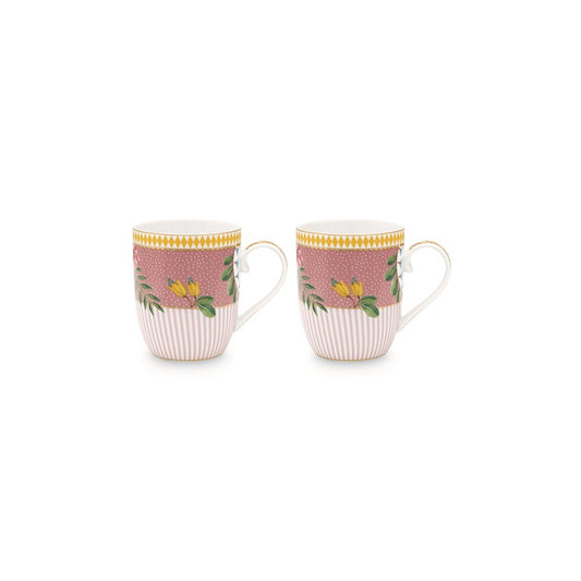 A TABLE Coffret 2 petits mugs LA MAJORELLE Rose en porcelaine