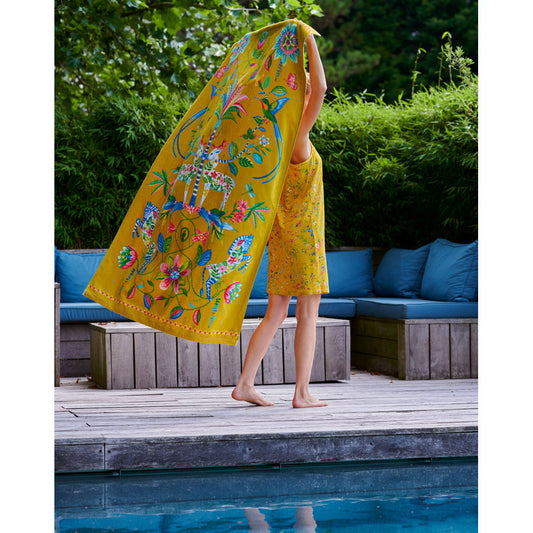 ACCESSOIRE Drap de bain Curio Beach Jaune en coton