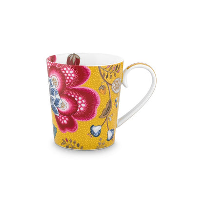 A TABLE Mug ALPHABET -L Jaune en porcelaine