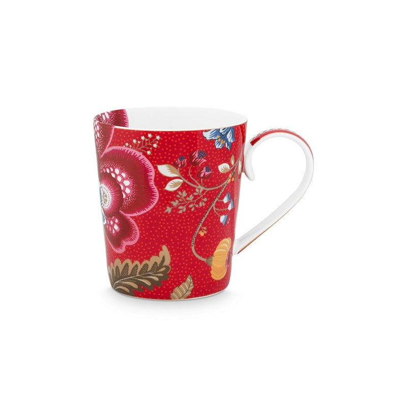 A TABLE Mug ALPHABET -I Rouge en porcelaine