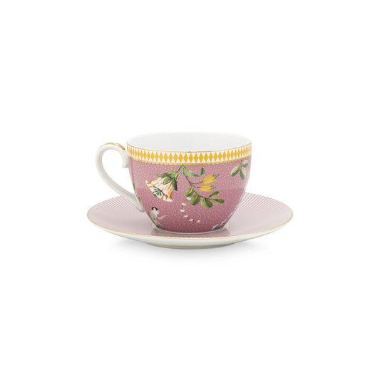 A TABLE Paire Tasse thé LA MAJORELLE Rose en porcelaine 280ML