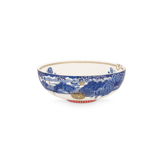 A TABLE Saladier HERITAGE Bordure Bleu en porcelaine 20CM