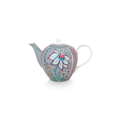 A TABLE Théière Flower Festival Bleu clair en porcelaine 1.6l