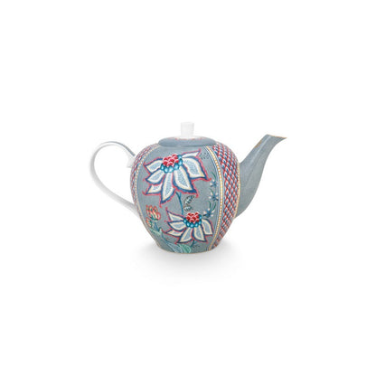 A TABLE Théière Flower Festival Bleu clair en porcelaine 1.6l