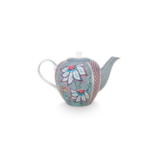 A TABLE Théière Flower Festival Bleu clair en porcelaine 1.6l