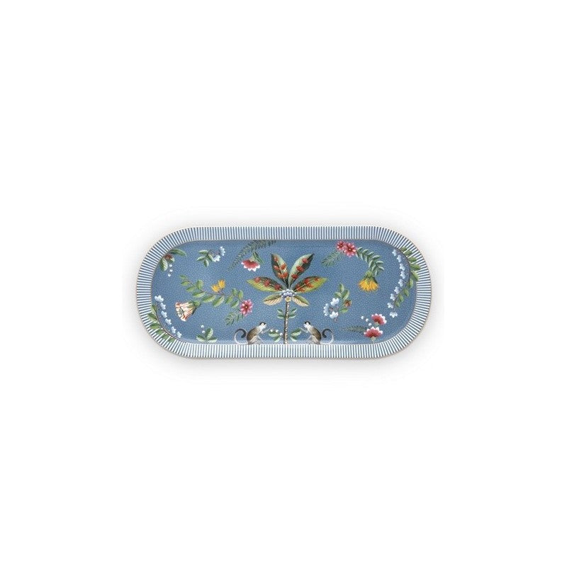 A TABLE Plat Cake LA MAJORELLE Bleu en porcelaine