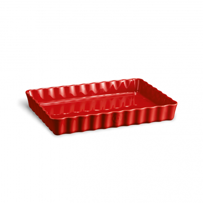 AU FOUR Tourtière rectangulaire Grand Cru Rouge en céramique