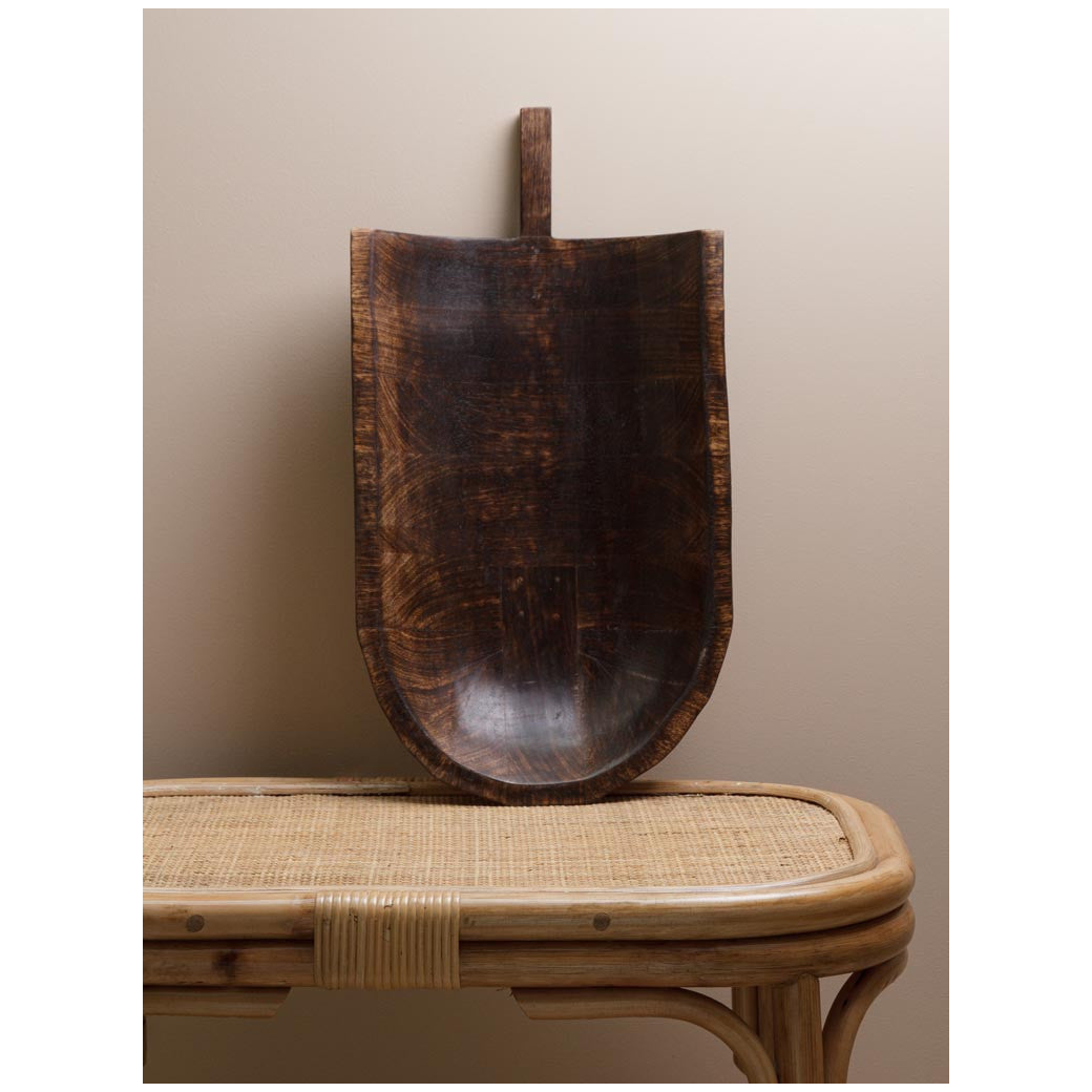 DECORATION Planche creyse en bois brut foncé avec anse