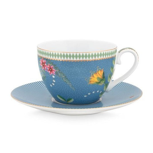 A TABLE Coffret Paire tasses thé LA MAJORELLE Bleu en porcelaine 280ML