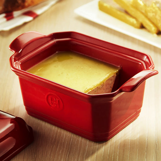 AU FOUR Terrine à foie gras 0.6L avec presse Grand Cru Rrouge en céramique