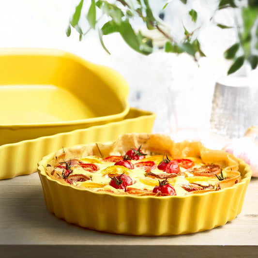AU FOUR Tourtière haute 28cm Jaune Provence en céramique