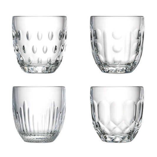 A TABLE Verre Set de 4 gobelets Expresso transparents TROQUET